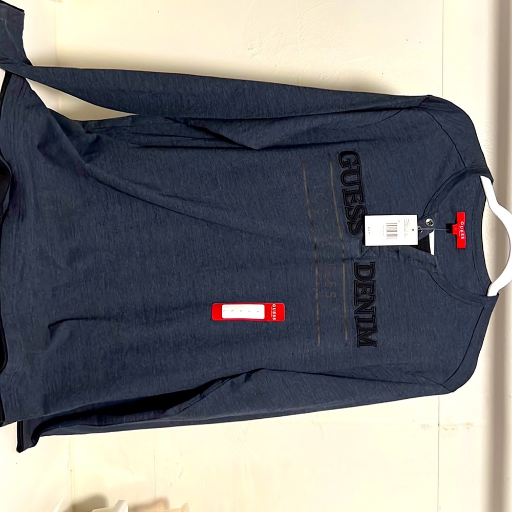 Brand new with tags Blue Henley long sleeve Guess shirt